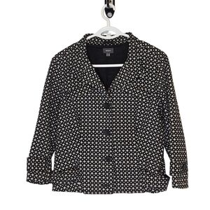 Abstract‎ Neutral Geometric Cropped Blazer Jacket Corpcore Workwear Size 10